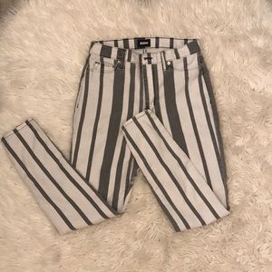 ‘Hudson Jeans’ striped straight fit jeans like new